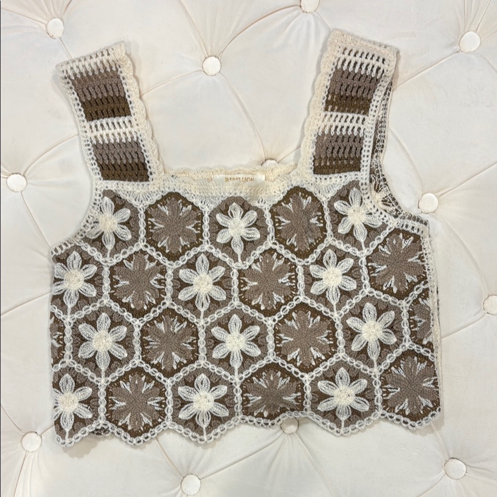 Crochet Floral Boho Top